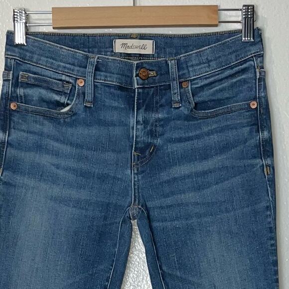 Madewell 8" Mid Rise Skinny Jeans in Ames Wash Medium Blue women's size 27 - Picture 8 of 15